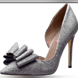 Betsey Johnson Glittering Silver Stiletto Heels